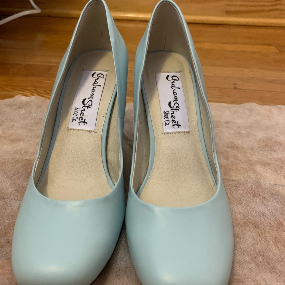 Bundle 3 for $30 graham Street ModCloth “Lorena” blue/silver heels 7.5 - Picture 6 of 8